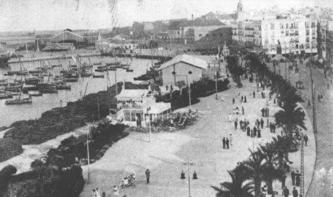 Cádiz y el muelle a principios del siglo XX